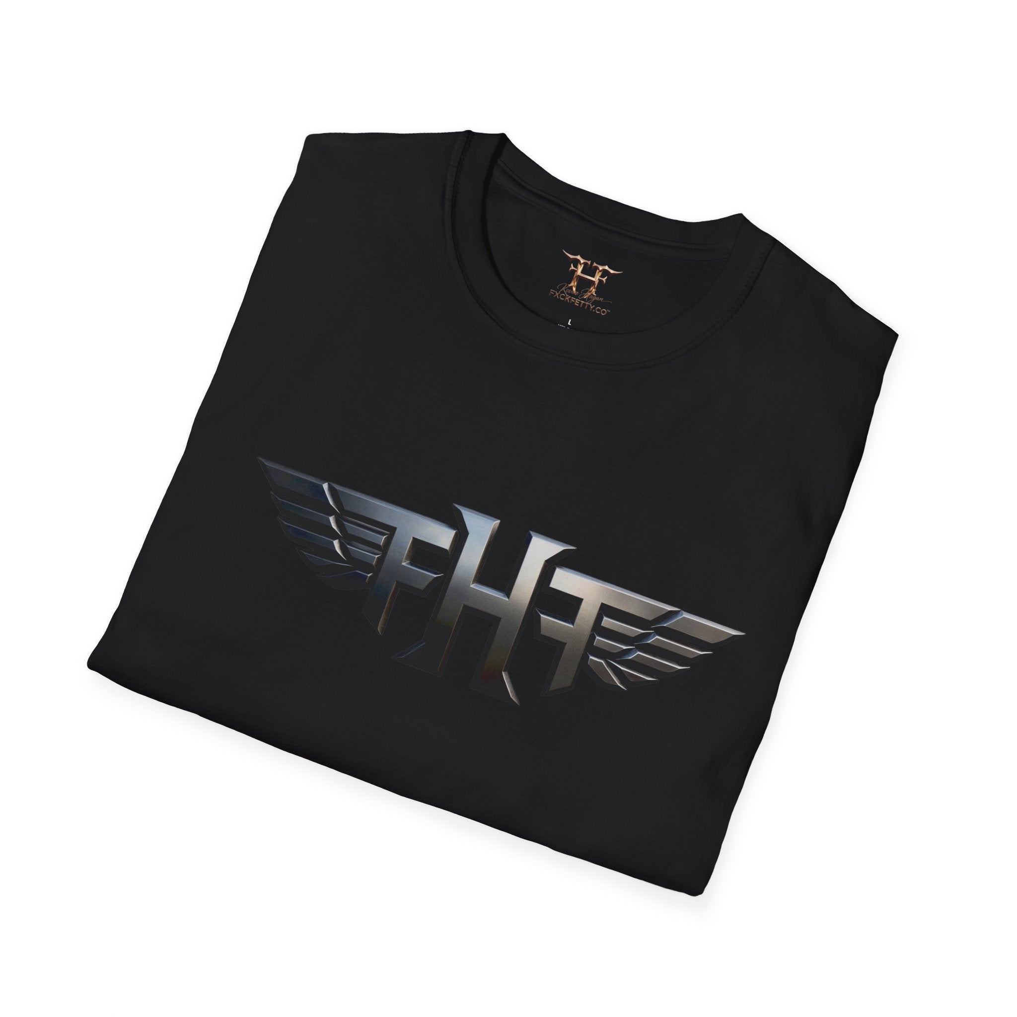 Winged Monogram T-Shirt — Metallic 'FH' Logo