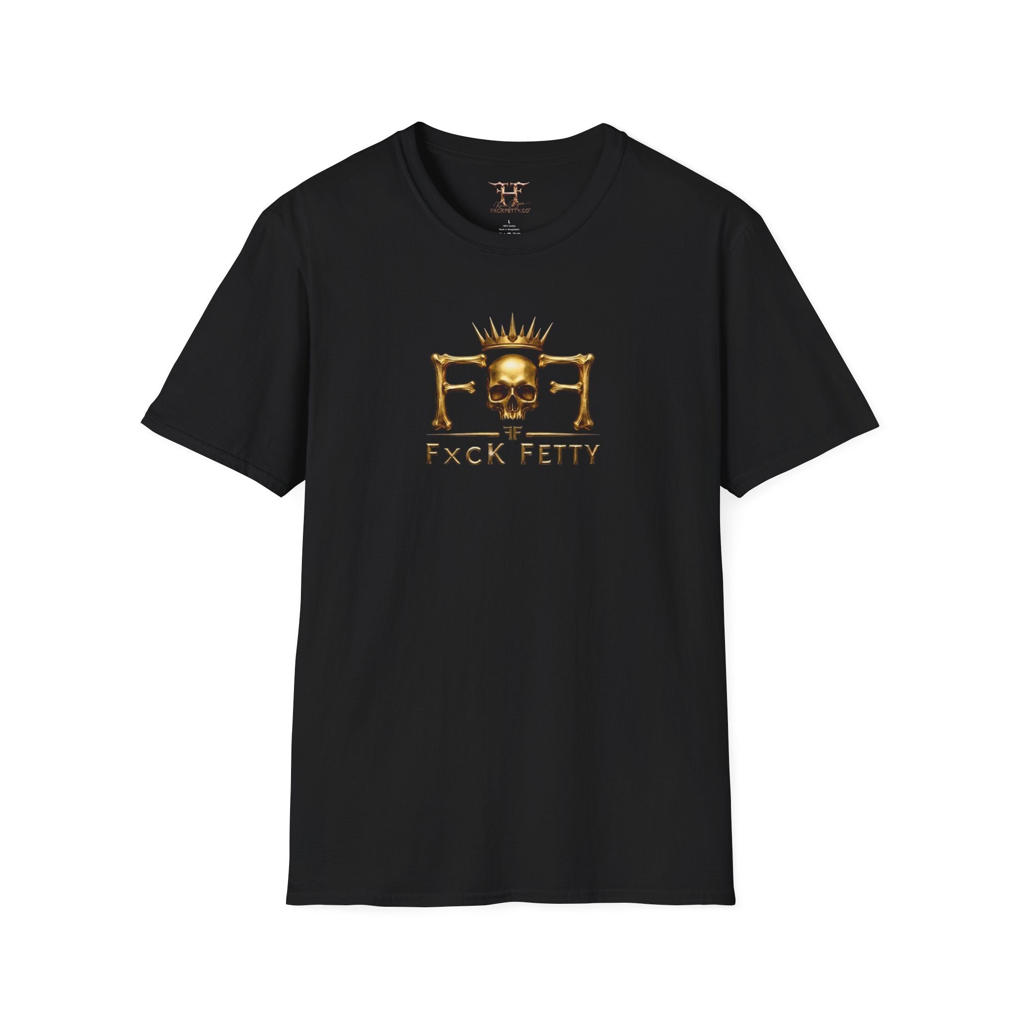 Fxck Fetty Gold Skull Tee — Edgy Crowned Skull Graphic T-Shirt