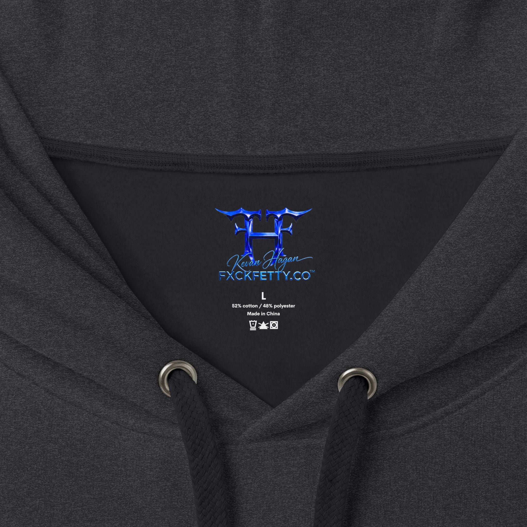 FXCKFETTY Co. Blue Gothic Logo Hoodie - Streetwear Pullover