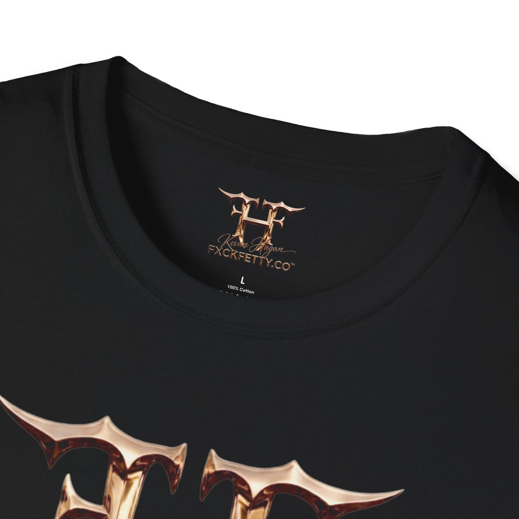 Metallic Monogram 'HF' Logo T-Shirt — Kevan Hagan FXCKFETTY.co Graphic Tee