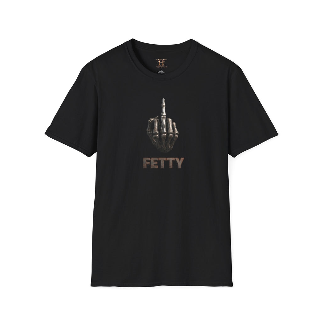 Graphic T-Shirt — Skeleton Hand Middle Finger “FETTY” Streetwear Tee
