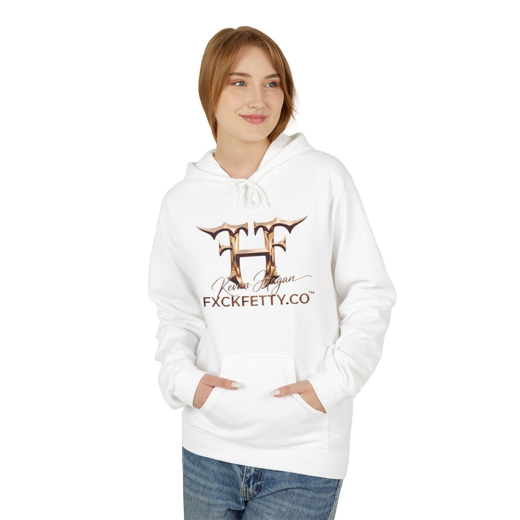 Hoodie — Elegant Monogram 'FF' Logo with 'Kevan Hagan' Script Back
