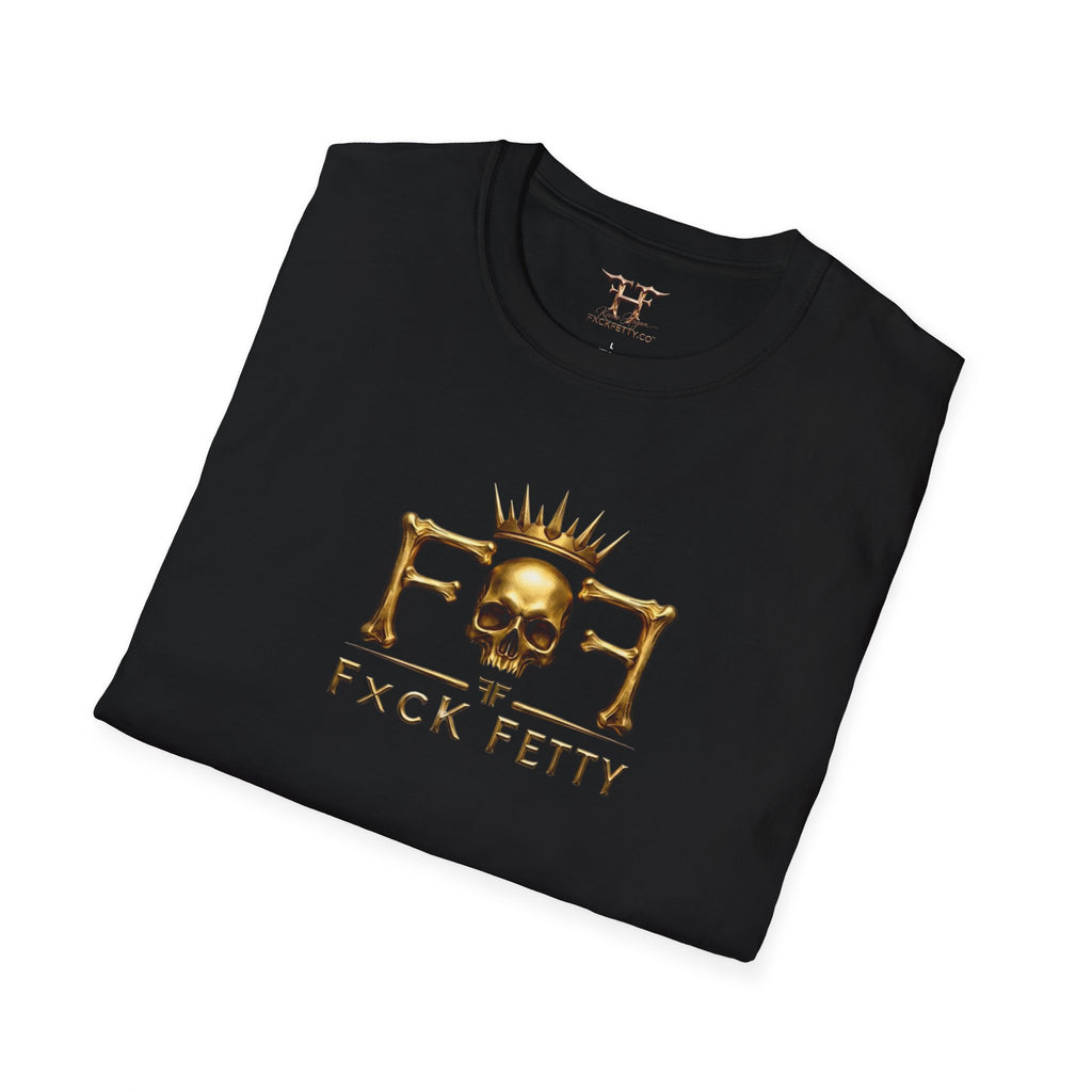 Fxck Fetty Gold Skull Tee — Edgy Crowned Skull Graphic T-Shirt