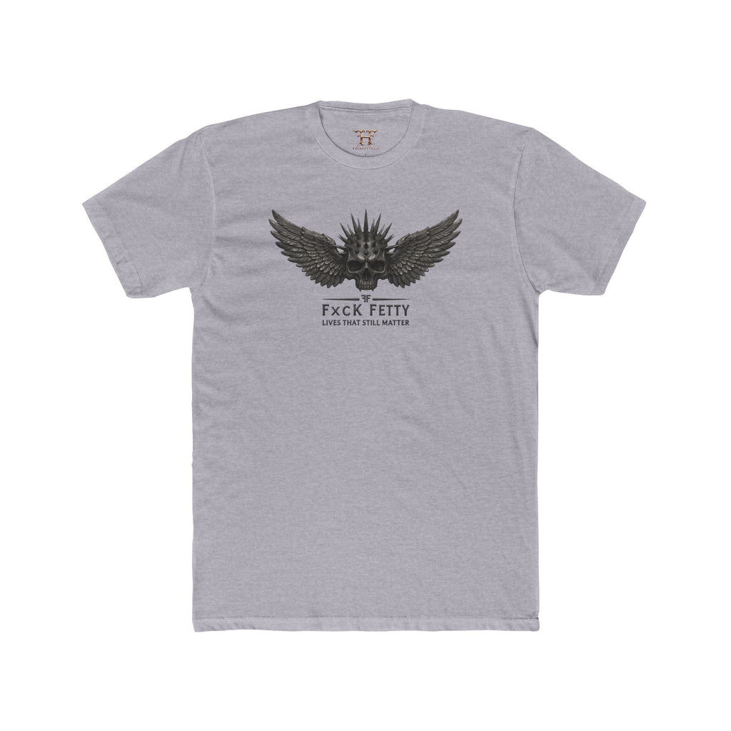 Graphic Crew Tee — 'F*ck Fetty' Winged Skull Design