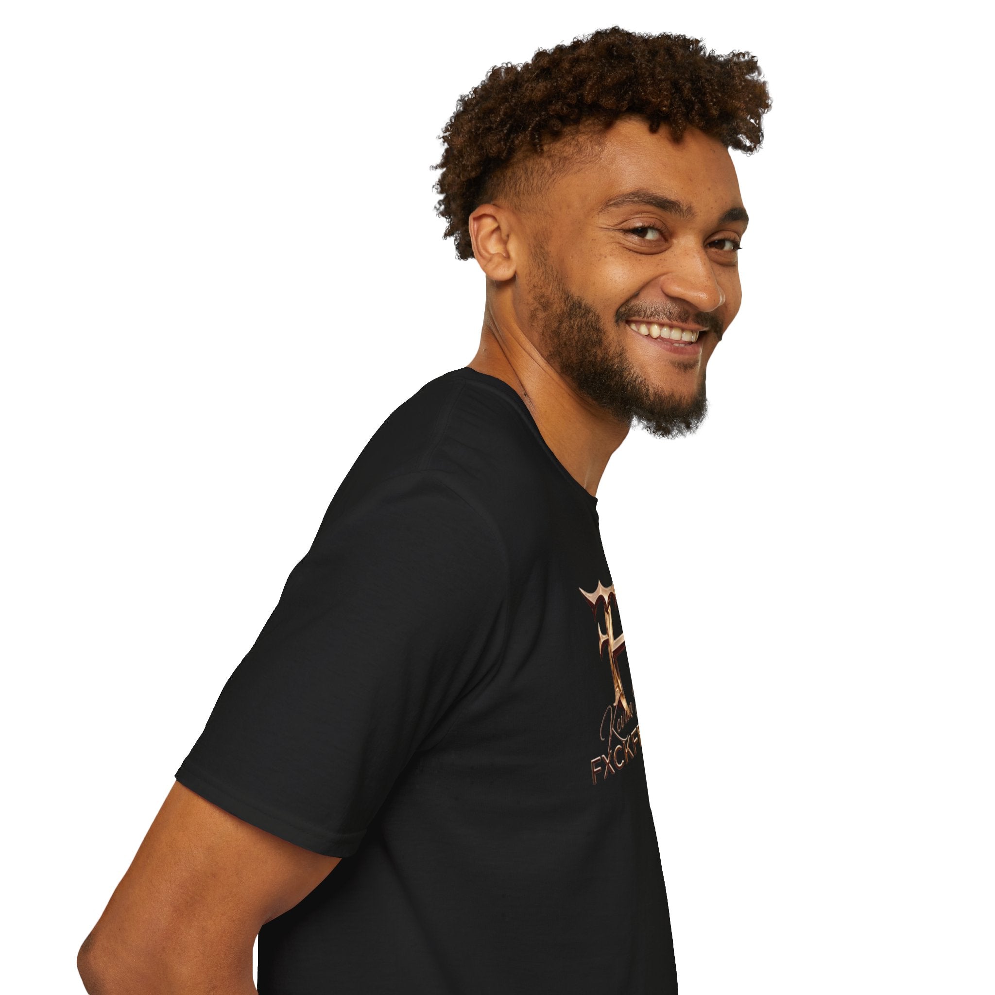 Metallic Monogram 'HF' Logo T-Shirt — Kevan Hagan FXCKFETTY.co Graphic Tee