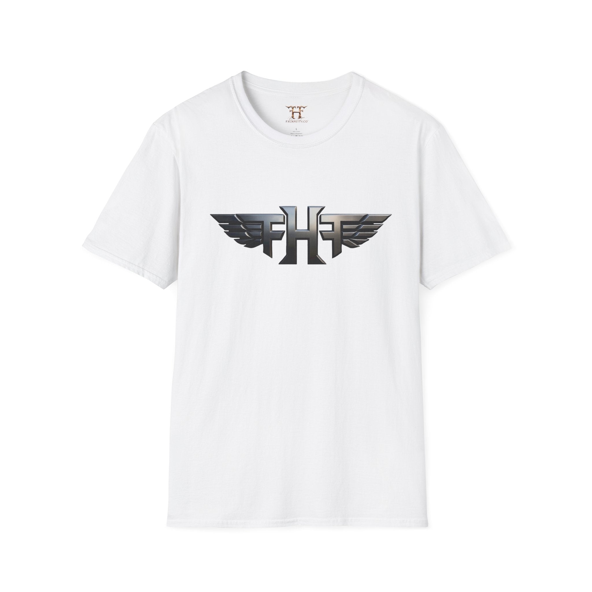 Winged Monogram T-Shirt — Metallic 'FH' Logo