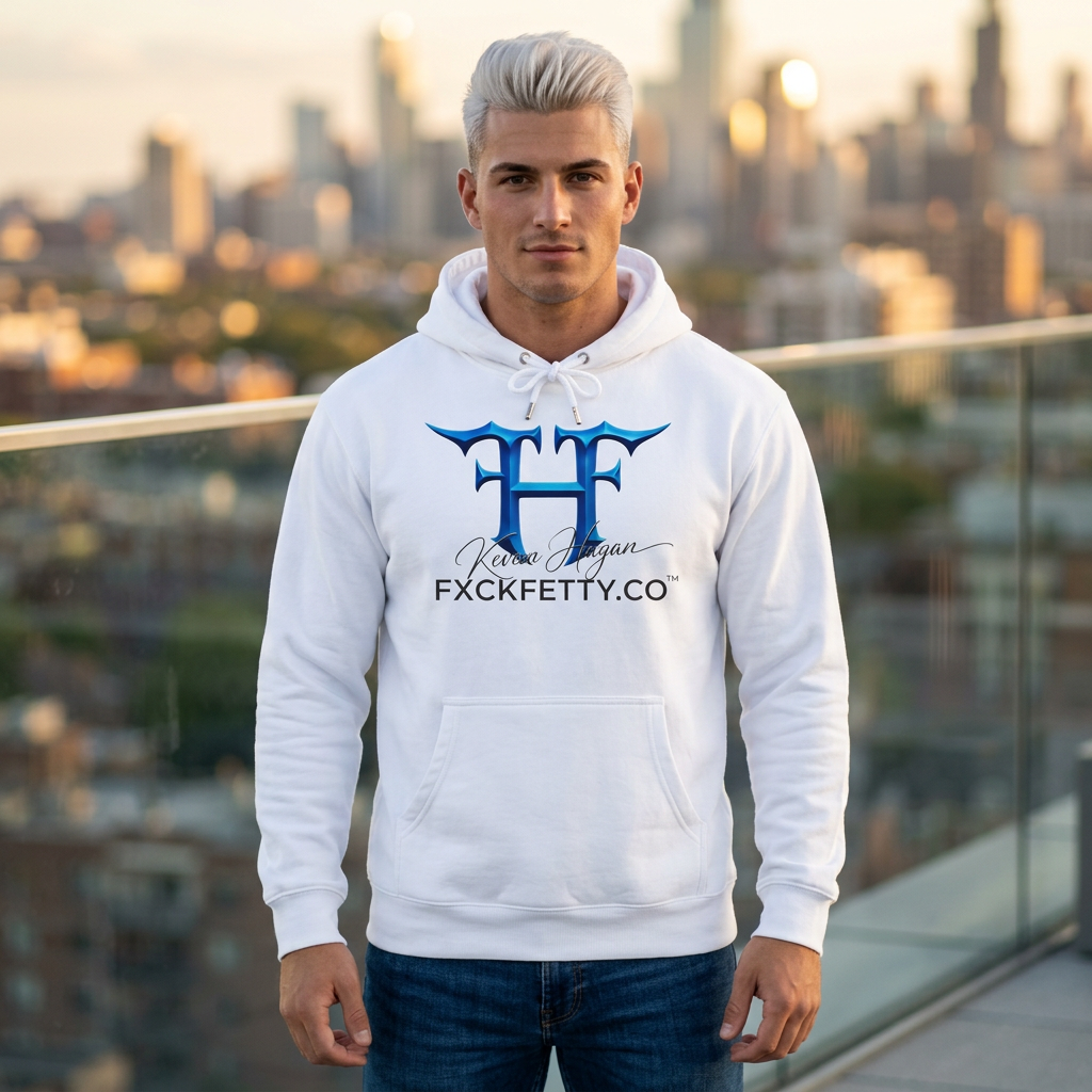 FXCKFETTY Co. Blue Gothic Logo Hoodie - Streetwear Pullover