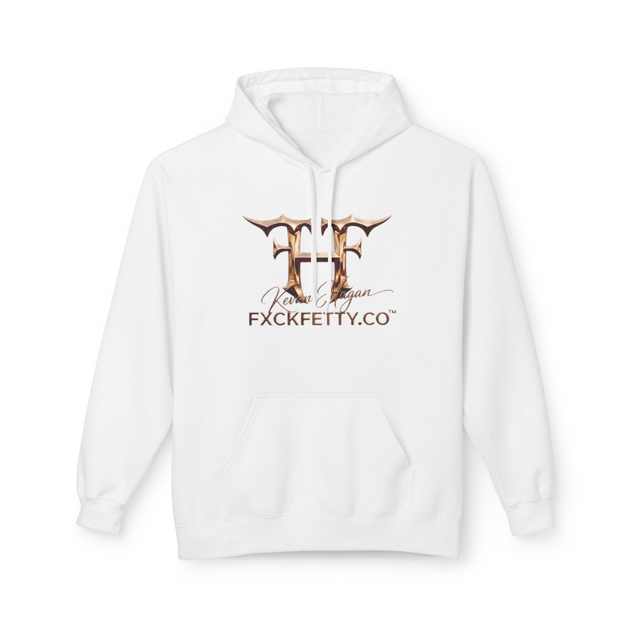 Hoodie — Elegant Monogram 'FF' Logo with 'Kevan Hagan' Script Back