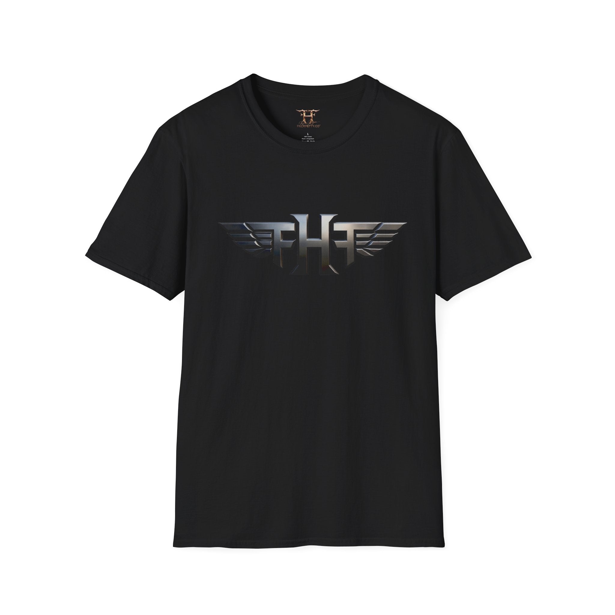 Winged Monogram T-Shirt — Metallic 'FH' Logo