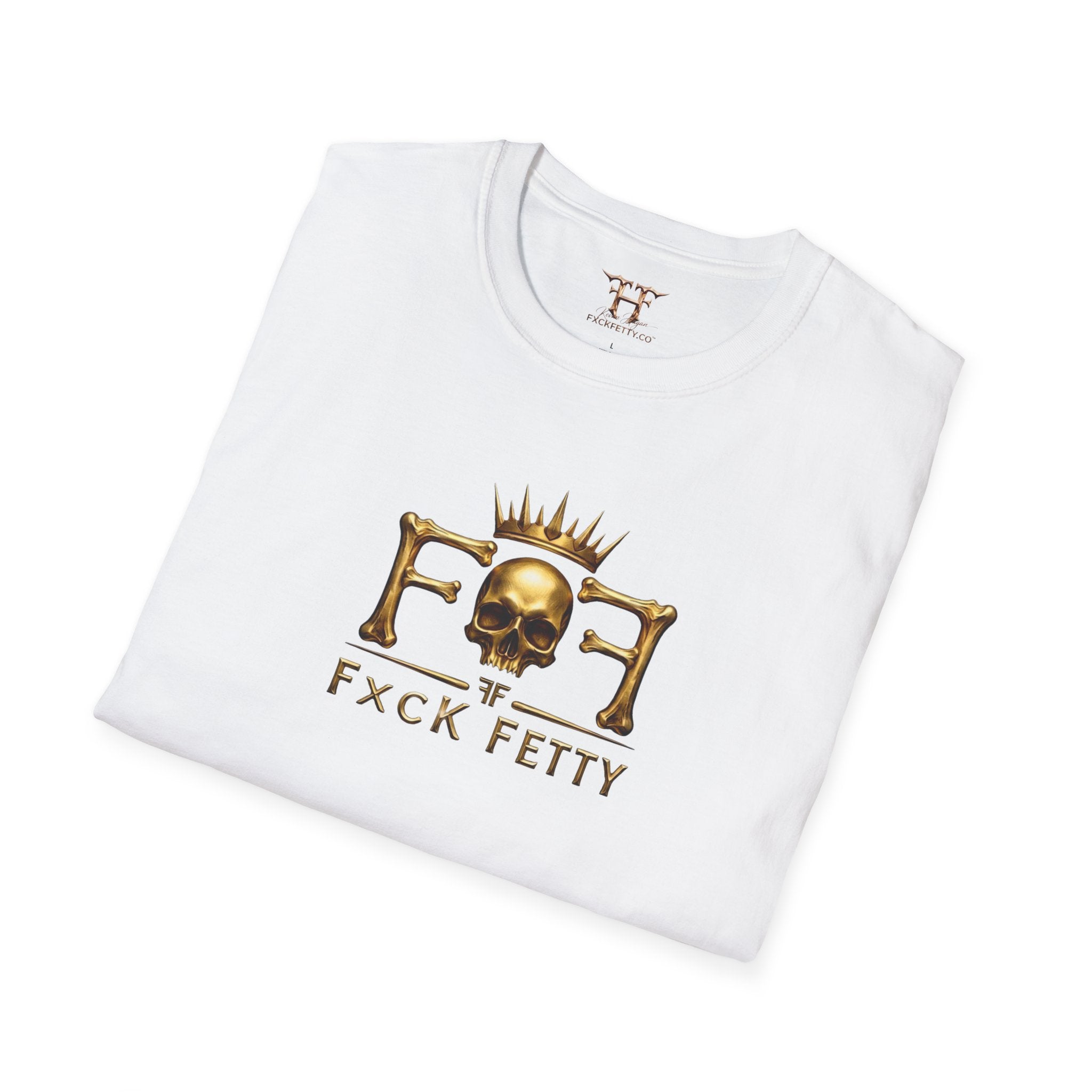Fxck Fetty Gold Skull Tee — Edgy Crowned Skull Graphic T-Shirt