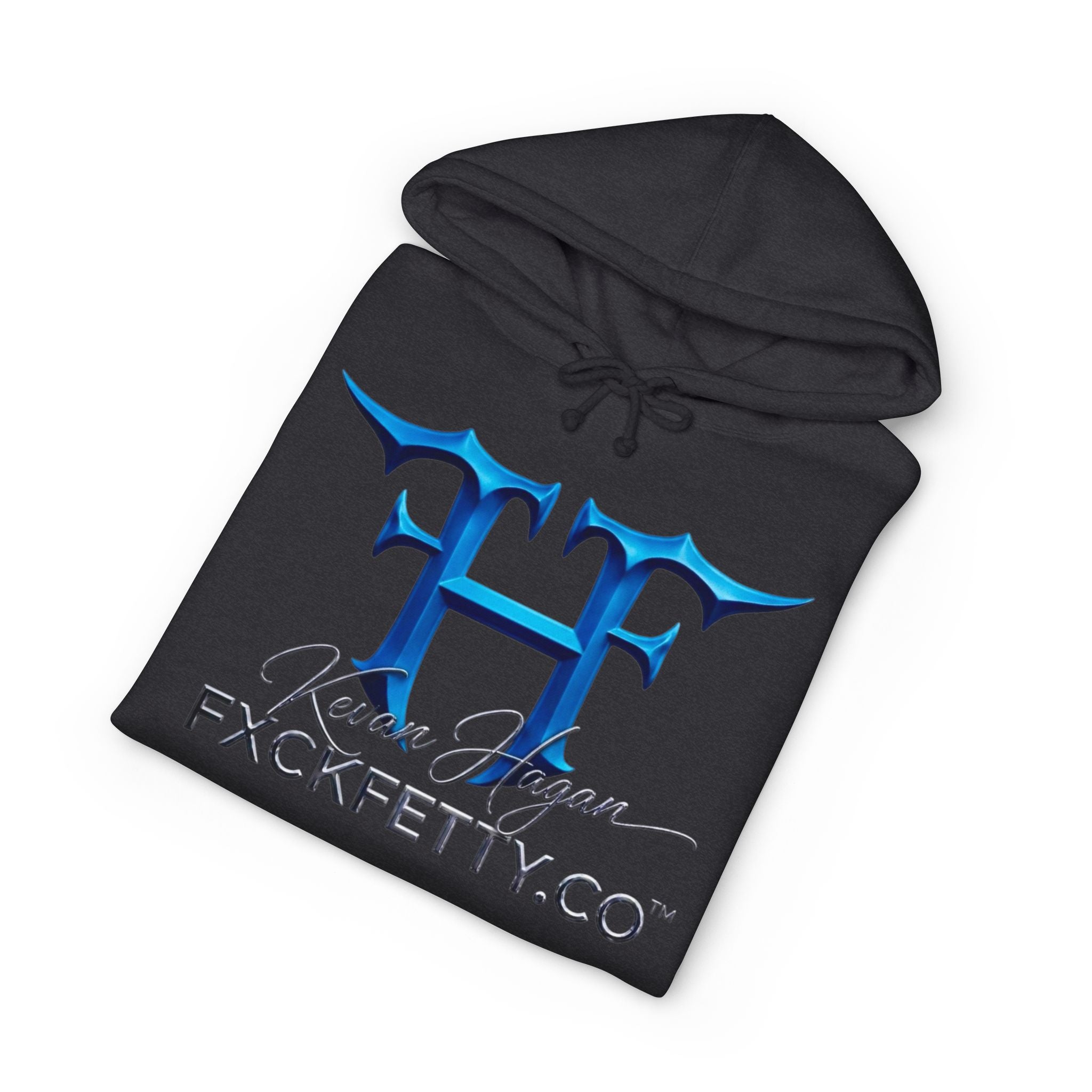 FXCKFETTY Co. Blue Gothic Logo Hoodie - Streetwear Pullover