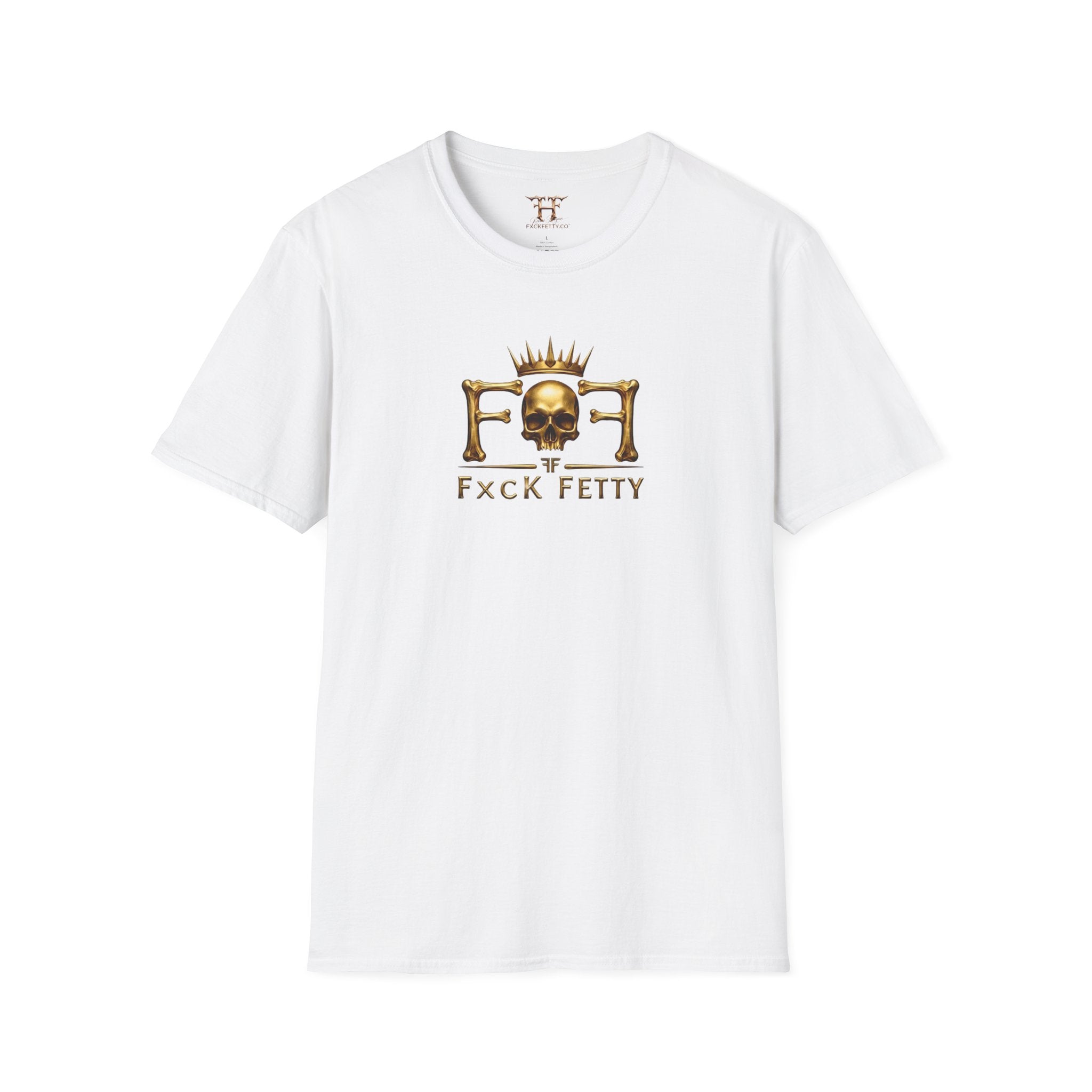 Fxck Fetty Gold Skull Tee — Edgy Crowned Skull Graphic T-Shirt