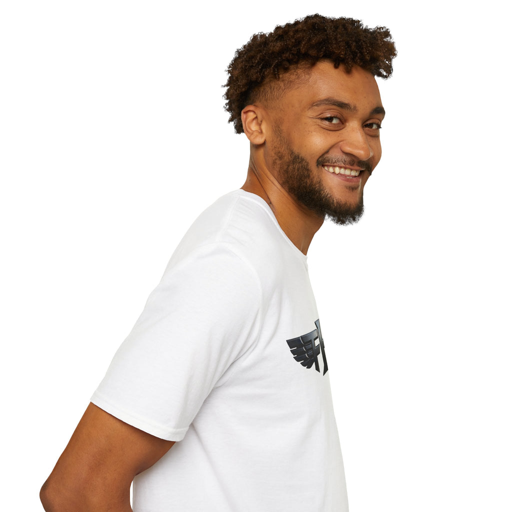 Winged Monogram T-Shirt — Metallic 'FH' Logo