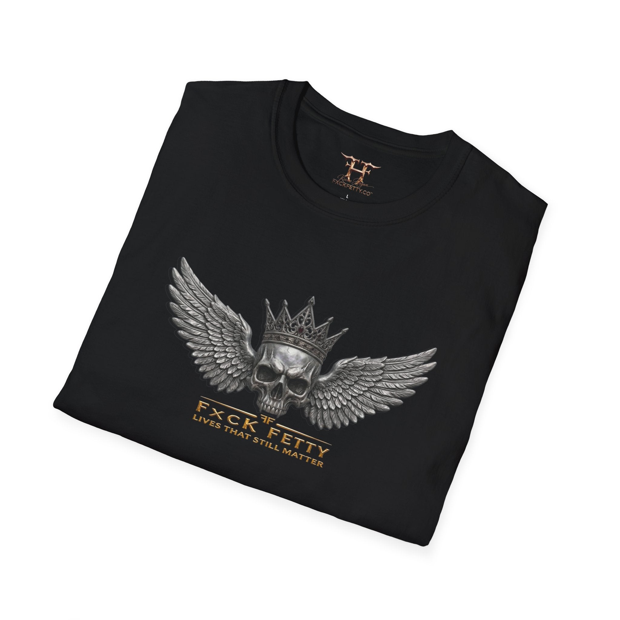 Skull & Crown Tee — Winged Skull 'Fxck Fetty' Graphic T-Shirt